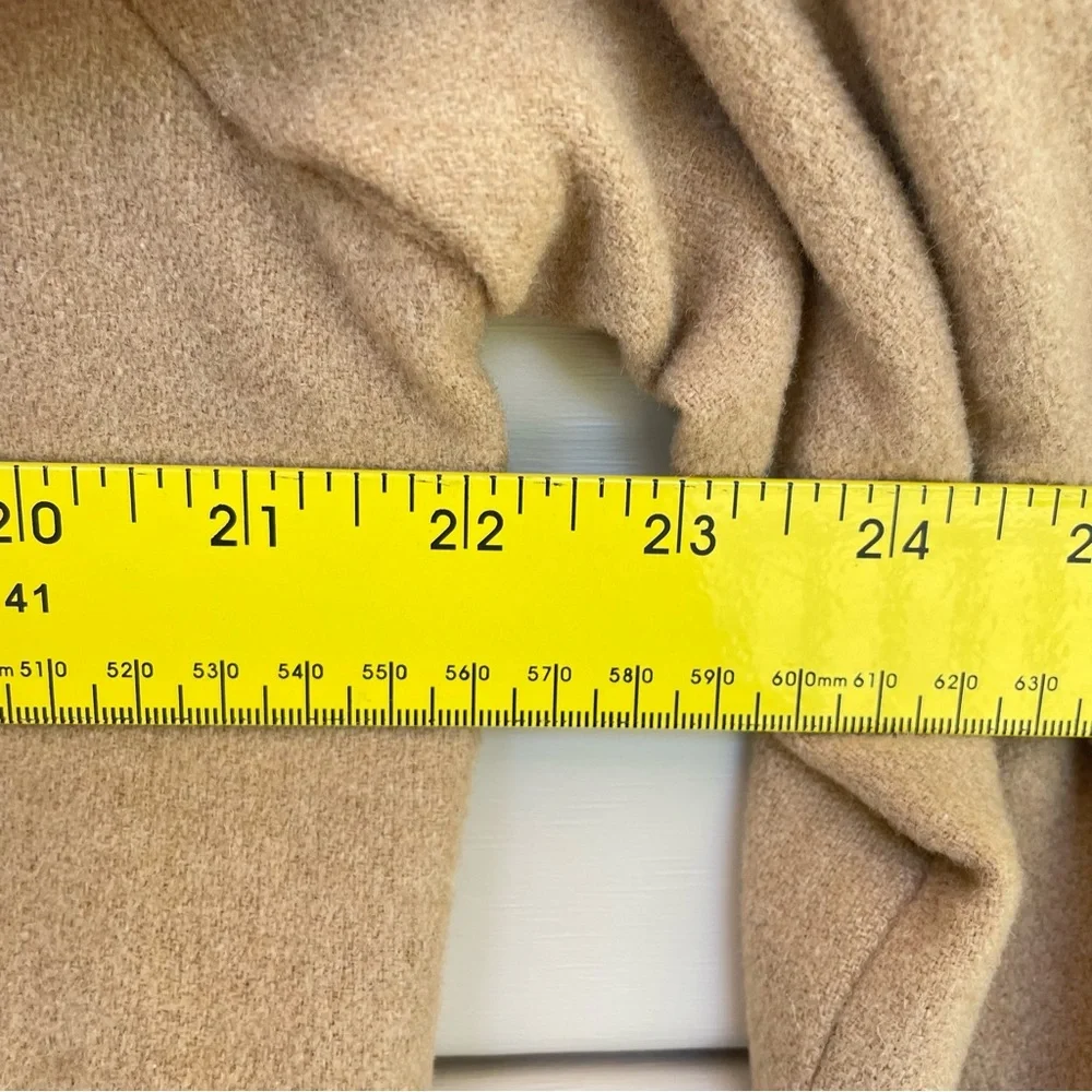 Fleurette Of California Camel Hair Double Breasted Long Trench Coat Tan L Work - Picture 12 of 14